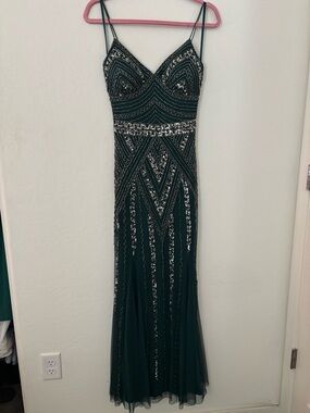 Marina Emerald Beaded Formal Gown Size 4 Altered to 2